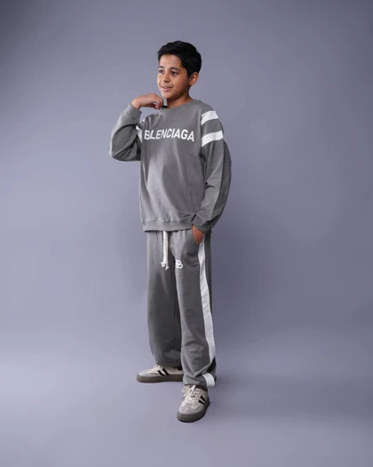 بلوز شلوار پسرانه بالنسیاگا Balenciaga کد 3130 رنگ طوسی