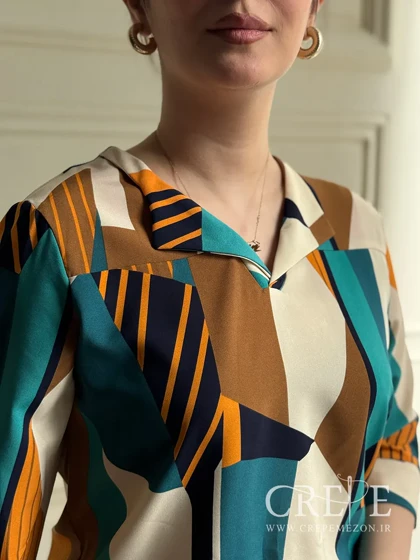 شومیز یقه کوبایی طرحدار