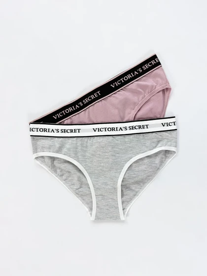 شورت اسلیپ زنانه نخ پنبه کمر کش ساده بسته 2 عددی ویکتوریا سکرت Victoria's Secret