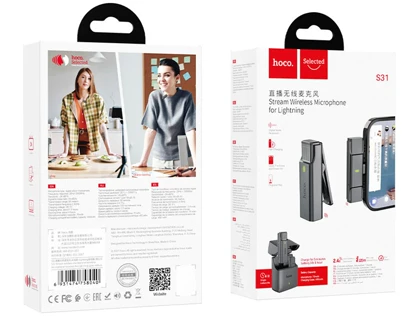 میکروفون لایتنینگ هوکو HOCO S31 Stream Wireless Microphone with Lightning Ports Receiver