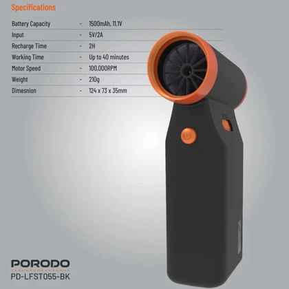 جت فن دمنده پورودو Porodo مدل PDLFST055BK