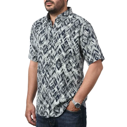 پیراهن آستین کوتاه طرح دار مردانه مدل 6112118