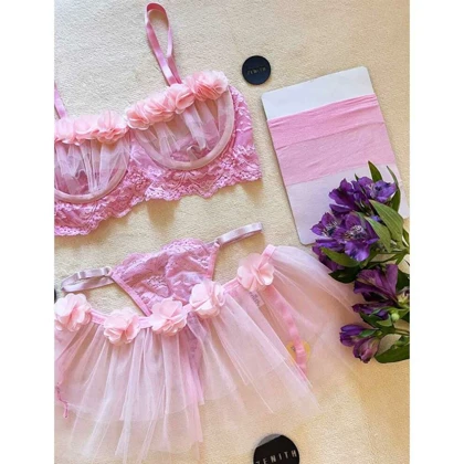 لباس زیر زنانه سه تکه فانتزی نیکسون (Nickson)