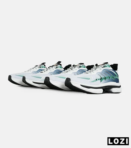 کفش کتانی سفید سبز آبی Saucony Revolution