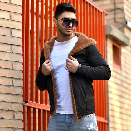 شنل خز قهوه ای مردانه مدل venit