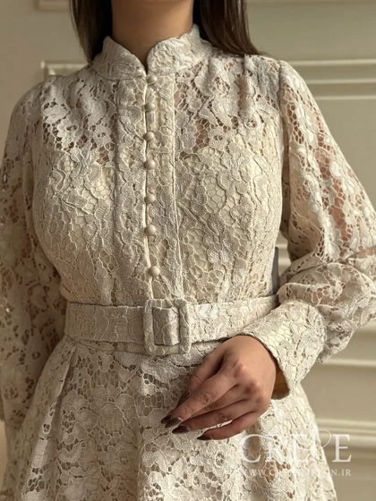 پیراهن گیپور جلو دکمه