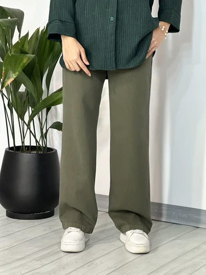 شلوار کتان نیم بگ 1