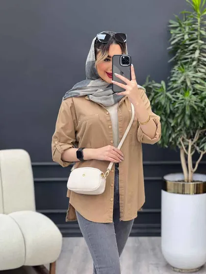 مانتو لینن رنگی بغل پنج دکمه
