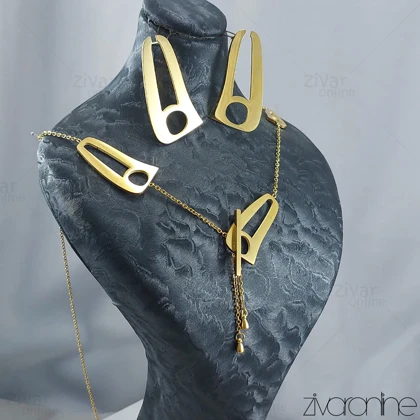 نیم ست طرح نیمانی طلایی 10079