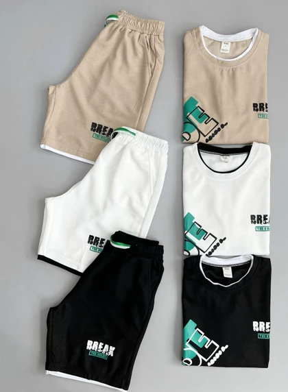 ست بلوز و شلوارک اسپورت کد 3384
