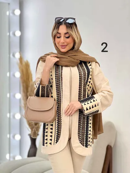 مانتو کتی لینن خرجه کاری هندی