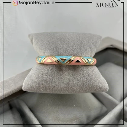 دستبند زنانه بنگل با طرح میناکاری شیک و ظریف کد bg10016