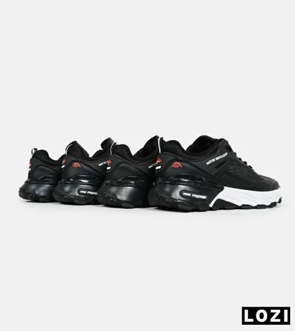 کفش کتانی مردانه مشکی سفید SKECHERS water repellent