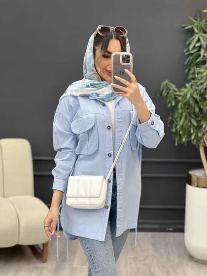 مانتو لینن جیب پیله بند دار
