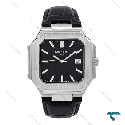 ساعت مردانه پتک فیلیپ Cubitus سیلور بند چرم مشکی Patek-6931-G