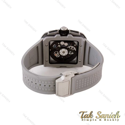 ساعت هابلوت مردانه مربعی سه موتوره طوسی پشت شیشه ای Hublot-4997-G