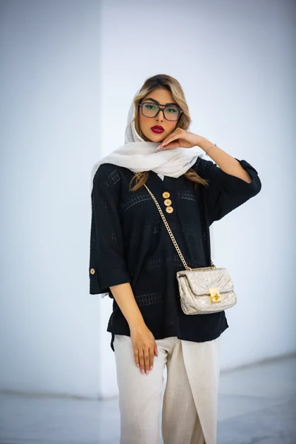 مانتو مراکشی 3 دکمه نما چوبی