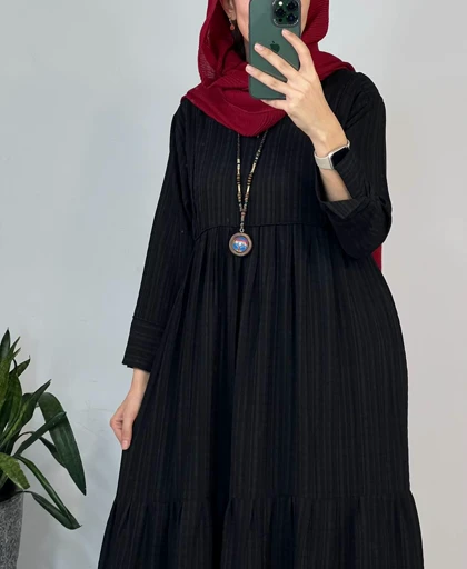 پیراهن مانتویی آهو مشکی