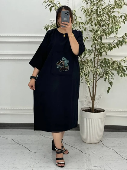 پیراهن رخ لینن گلدوزی 4003