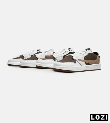 کفش کتانی مردانه سفید قهوه ای NIKE travis scott