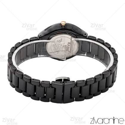 ساعت رادو زنانه سرامیکی تمام مشکی نگین‌دار 106537