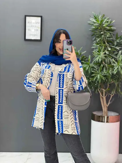 مانتو طرحدار سنتی دکمه فلزی