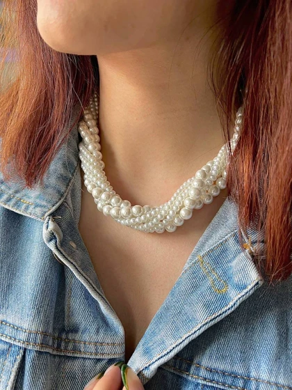 گردنبند مروارید چند ردیفه