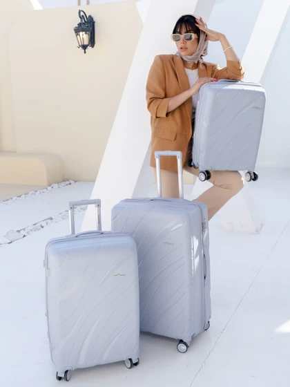 چمدان رزمری مدل Rose Merry RL-324-3S سایز متوسط طوسی