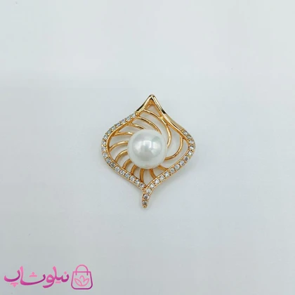 پلاک زنانه ژوپینگ طرح مروارید سفید