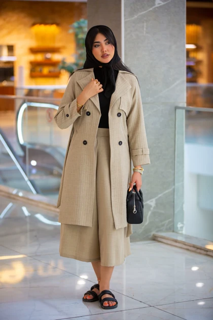 مانتو دیپلمات ژیله دار بلند