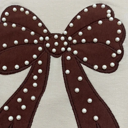 بلوز شلوار دخترانه مدل پاپیون مرواریدی