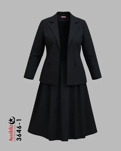 کت و دامن مجلسی زنانه سایز بزرگ کد 3646