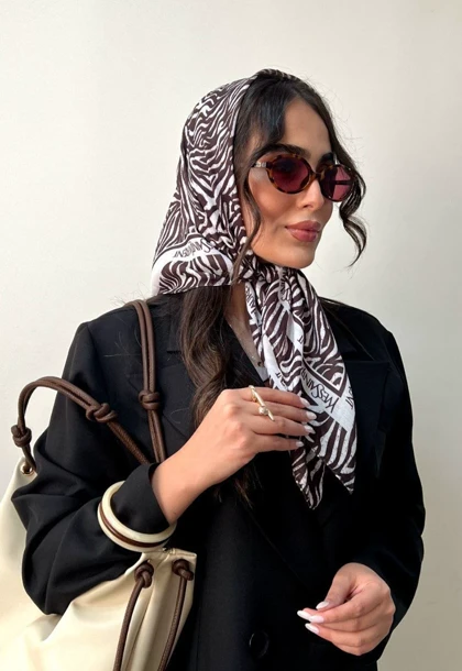 مینی اسکارف نخی کالکشن قهوه ای