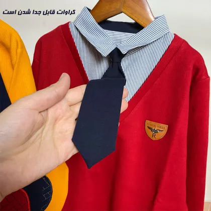 بلوز دو یقه کراواتی سایز بزرگ