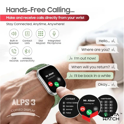 ساعت مچی هوشمند سوئیس میلیتاری SWISS MILITARY مدل SM-WAT-ALPS3-SLF-GRNSST