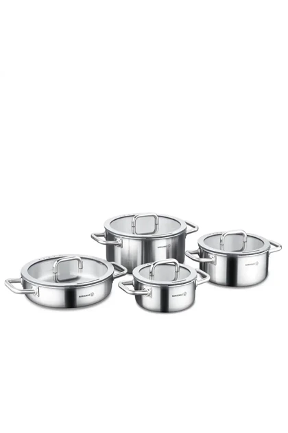 سرویس قابلمه KORKMAZ مدل Aura A2794 استیل - طوسی