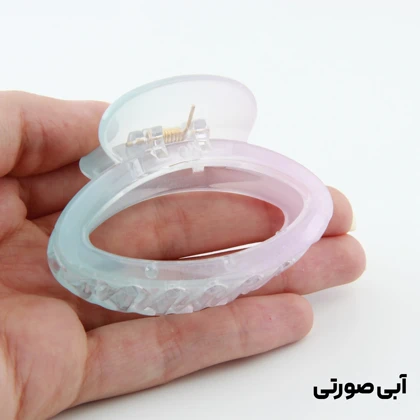 کلیپس دخترانه مدل بیضی ساده دو رنگ کوچک