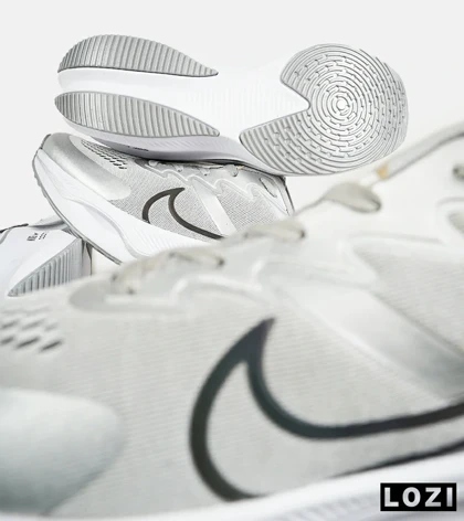 کفش کتانی مردانه و زنانه طوسی سفید NIKE zoom x smiley