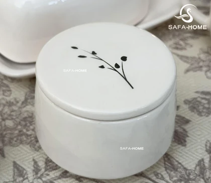 سرویس صبحانه خوری دوژان طرح برگ نقره‌ای 25 پارچه