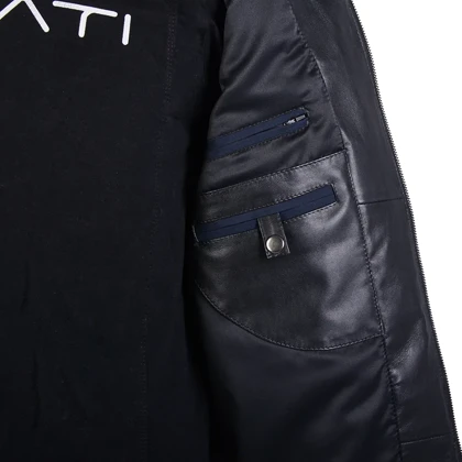 کت چرم مشکی مردانه 185