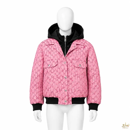 کاپشن ترکیبی زیپ و دکمه Gucci