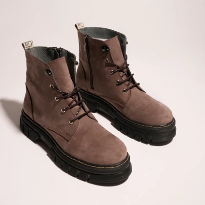 نیم بوت چرم مردانه قهوه ای مدل fabio