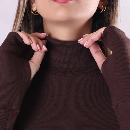 بلوز کبریتی آستین شصتی یقه اسکی_کد5889