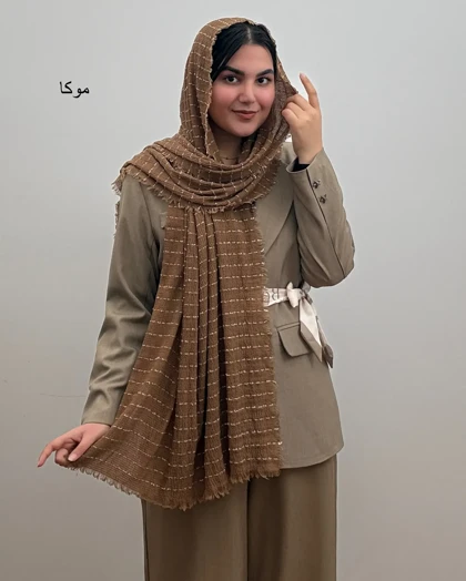 شال نخی زنانه مدل کوک دوزی