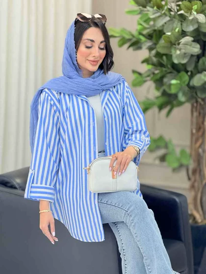 مانتو راه راه آستین پاگن سویل