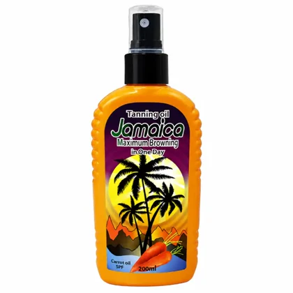 روغن برنزه‌کننده جامائیکا مدل Carrot Tanning Oil حاوی روغن هویج و SPF حجم 200 میلی‌لیتر - Jamaica