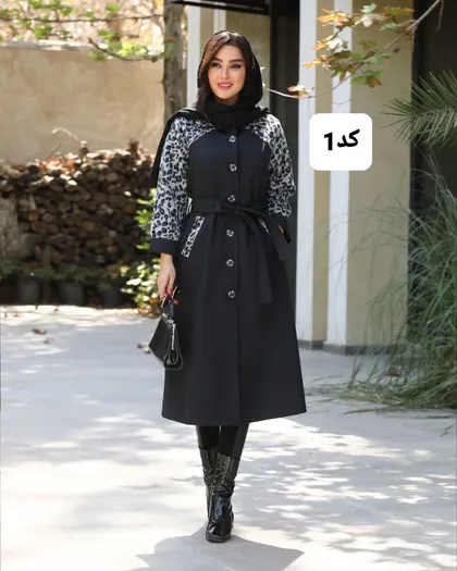 بارانی بلند مشکی کد 2401