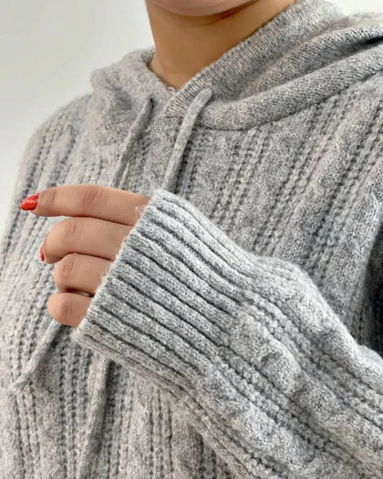 ست هودی و شلوار بافت کد 4175