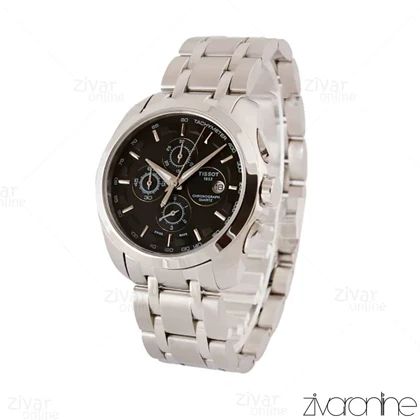 ساعت تیسوت مردانه سه موتوره مشکی نقره ای 104225