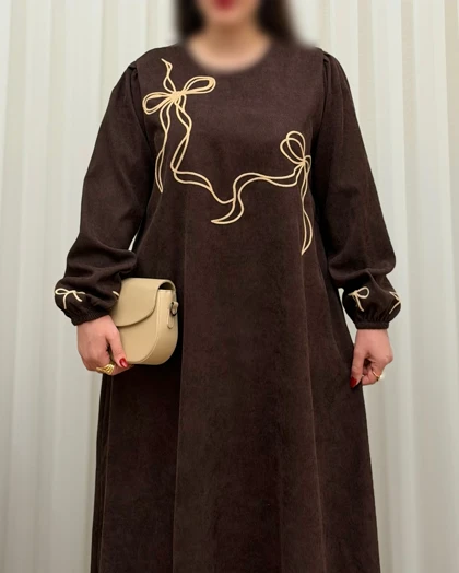 کفتان زنانه گلدوزی پاپیون